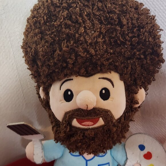 Fiesta Brand Bob Ross 10" Chill Big Hair Head Happy Painter Medium Plushie Doll - Picture 4 of 16